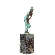 Figura femenina Colección de arte Decoración de la muchacha hecha a mano Latón Estatua TPE-741